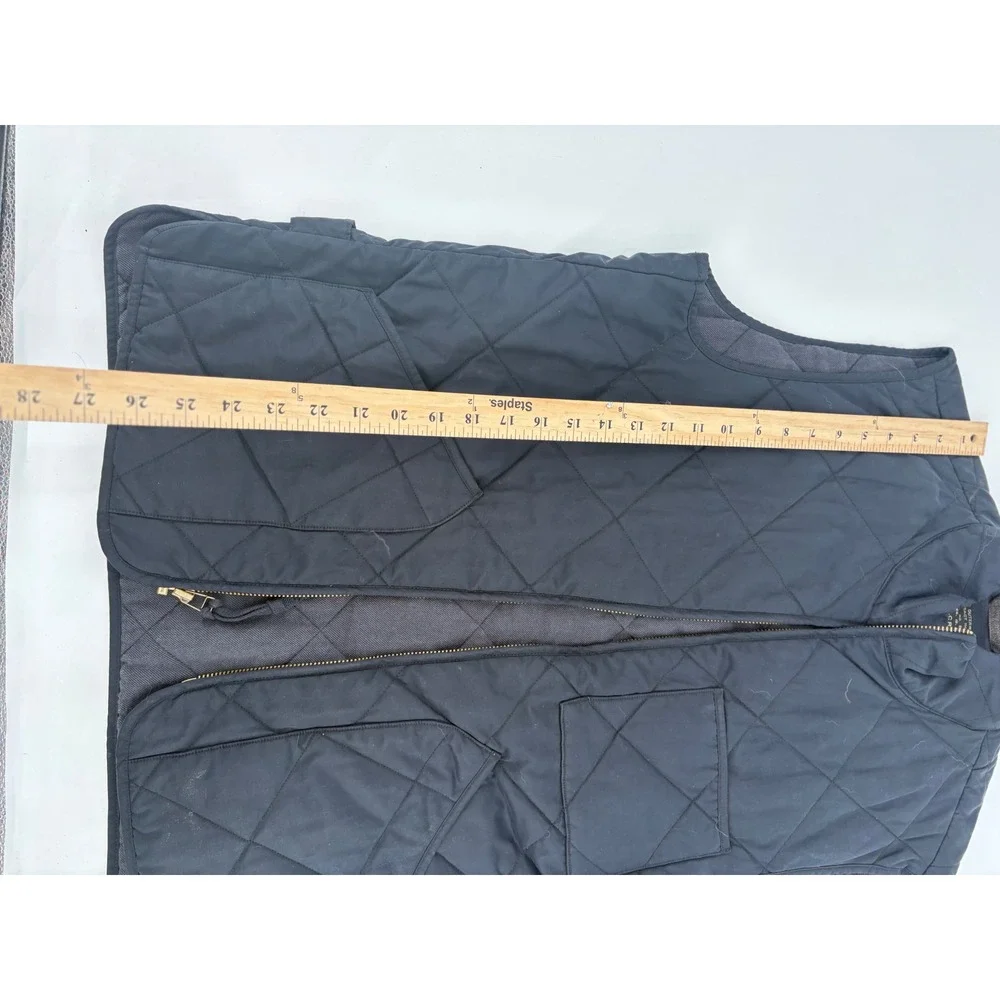 J.Crew Mens Walker Vest Navy Blue Quilted Full Zip Pockets Large NX-631